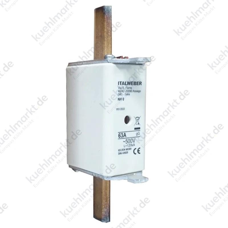 Messersicherung Italweber NH 0 Standardkurve gG 63A 500V 1505063