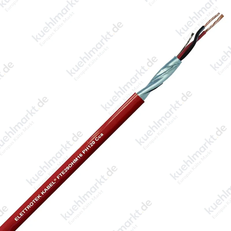 Feuerfestes Kabel PH120 FTE29OHM16 2x1,5 mm² rot 200m