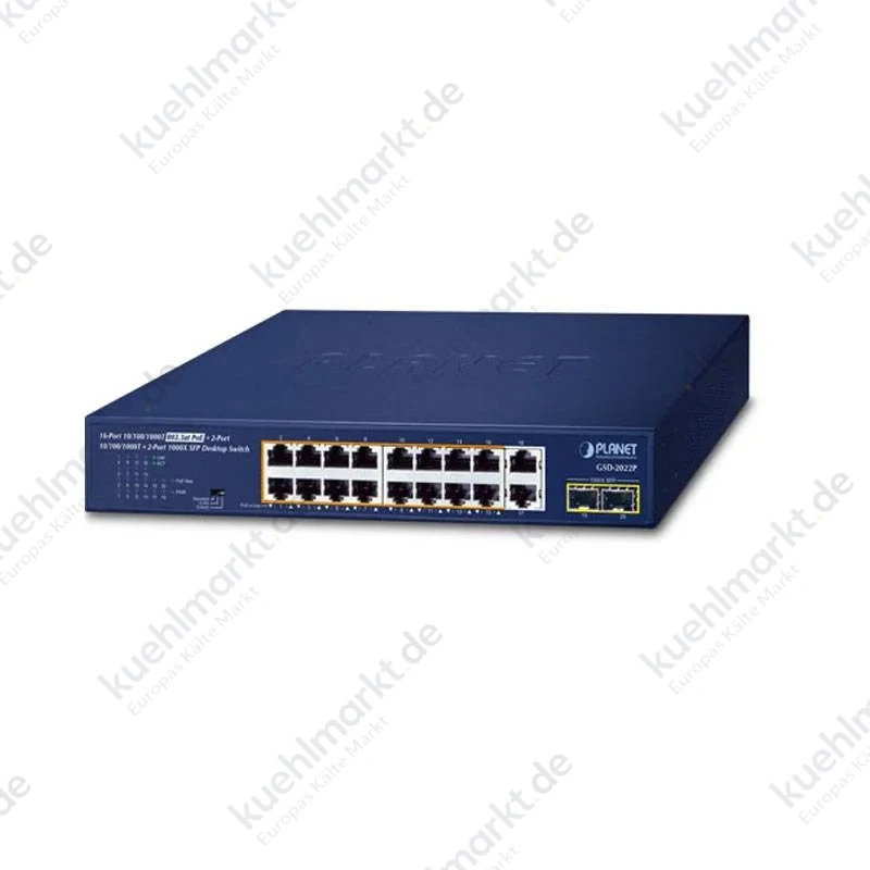 Verteiler 4 Power 16 Ports + 2 Ports 10/100/1000T + 2 Ports 1000X SFP GSD-2022P