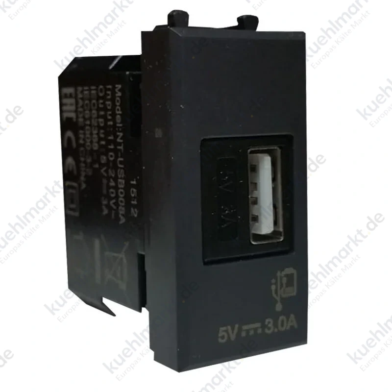 Ave USB-Ladegerät Serie 44 Typ A universal 3A grau 445082USB3A