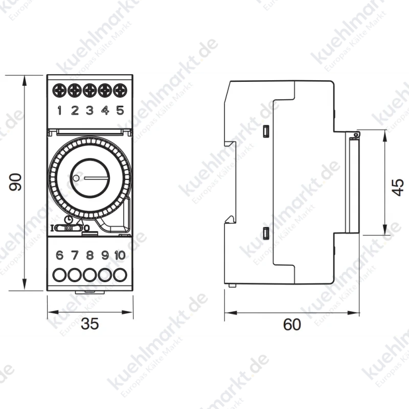 Perry 2-Modul-Zeitschaltuhr mit Reitern 1IO0022