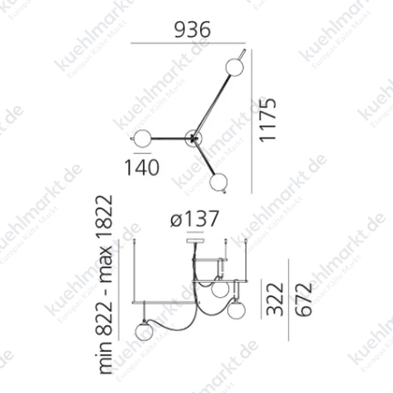 Artemide NH S3-14 Hängeleuchte Farbe Schwarz und Messing 1276010A