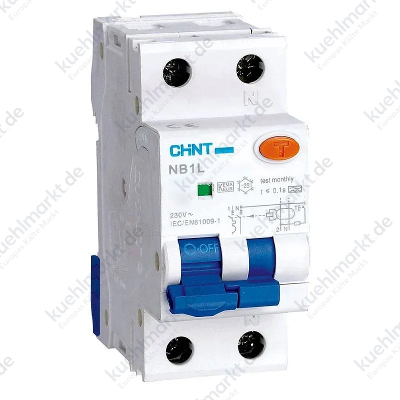 Chint Fehlerstrom und Leitungsschutzschalter NB1L1 40A 1P+N 4.5KA 30MA 2 Module 203339