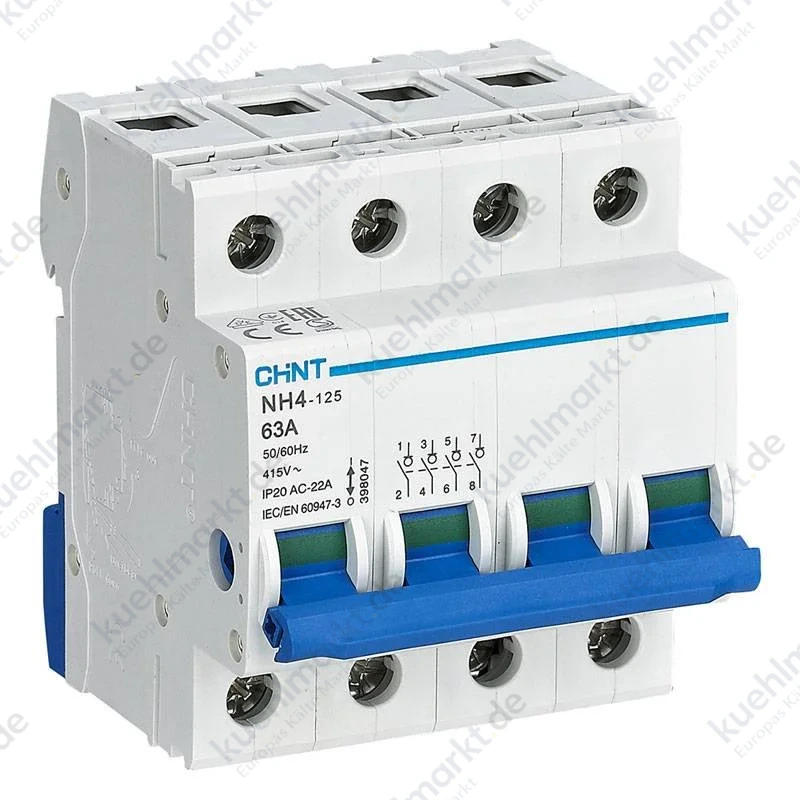 Chint Modularer Lasttrennschalter NH4 125A 4P 400 Vac 4 Module 398035