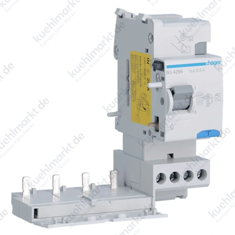Hager FI-Block 4P 25A 500mA AC 2 Module BG426N