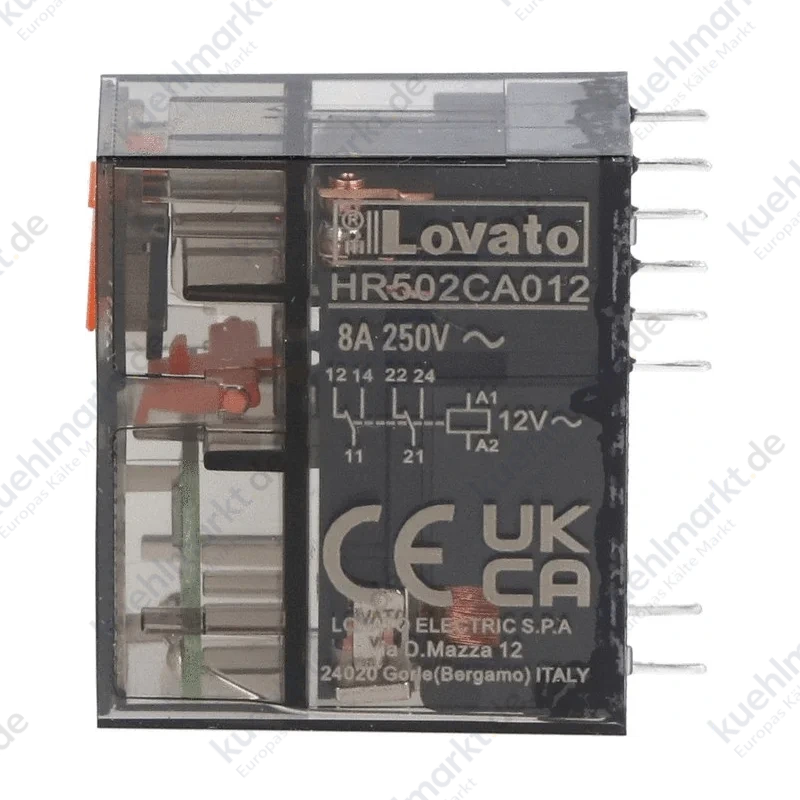 Lovato Miniaturrelais mit LED-Anzeige 8A 2 Schalter 12VAC HR502CA012