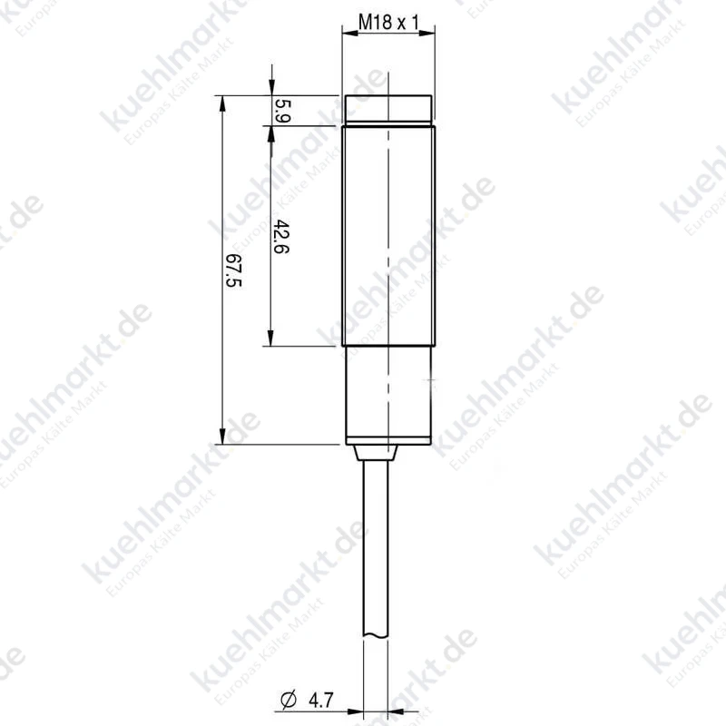 Datasensing PNP M18 NO/NC Lichtschranke mit IP67 Kabel FARN/BP-1A