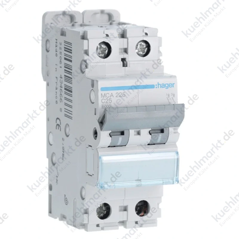 Leistungsschalter Hager 2P 6KA 25A C 2 module MCA225
