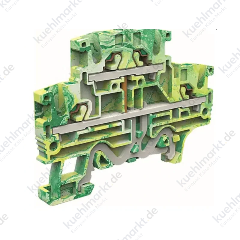 Cabur einsteckbare Doppelstock-Erdungsklemme 2,5 mm gelb/grün EFDE200