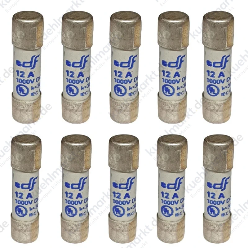 Wimex Sicherung CF10gPV 12A 10,3x38mm 1000V DC 10 Stück 5402912