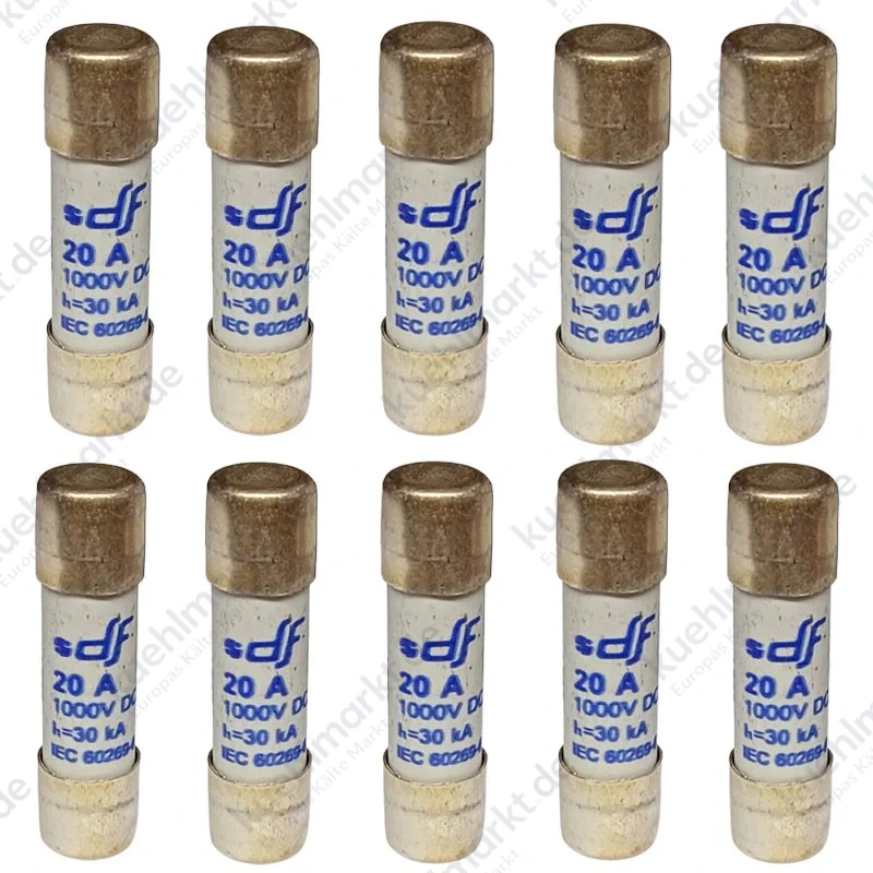 Wimex Sicherung CF10gPV 20A 10,3x38mm 1000V DC 10 Stück 5402920