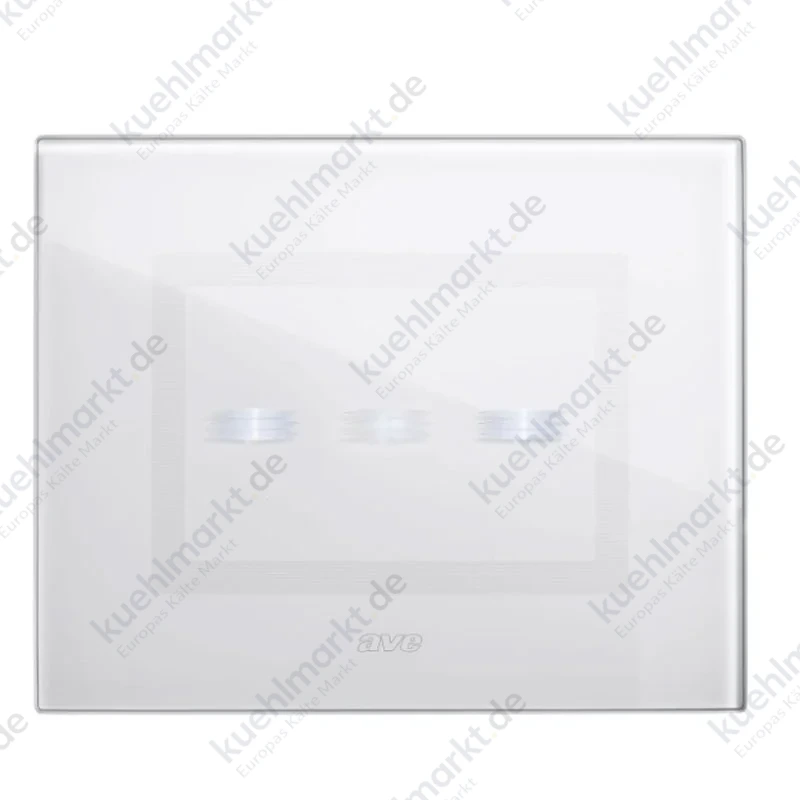 Ave Platte aus Glas 3 Module für 3 verdeckte Steuerungen Farbe weiß poliert 44PVTC3BL