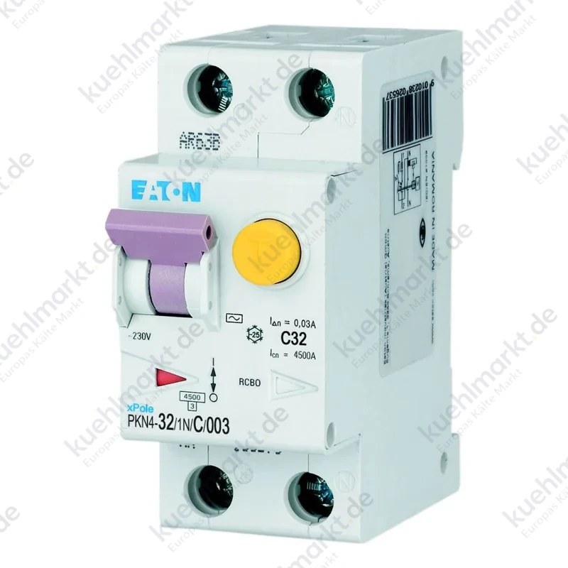 Eaton Fehlerstromschutzschalter 32A 1P+N 4,5kA 30mA Kurve C Typ AC 2M 237161