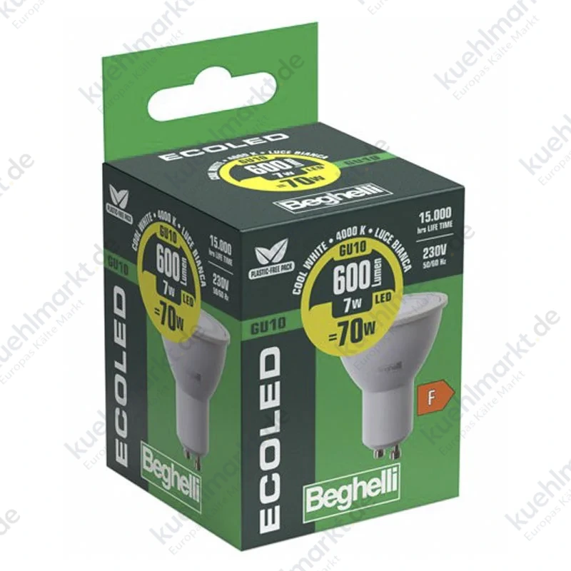 Led Glühbirnen Beghelli 7W Sockel GU10 4000K 600 Lumen 10Stk 56858
