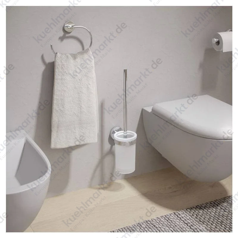 Gedy Eros WC-Bürstenhalter Wandmontage mattschwarz und Glas 2333-03-14