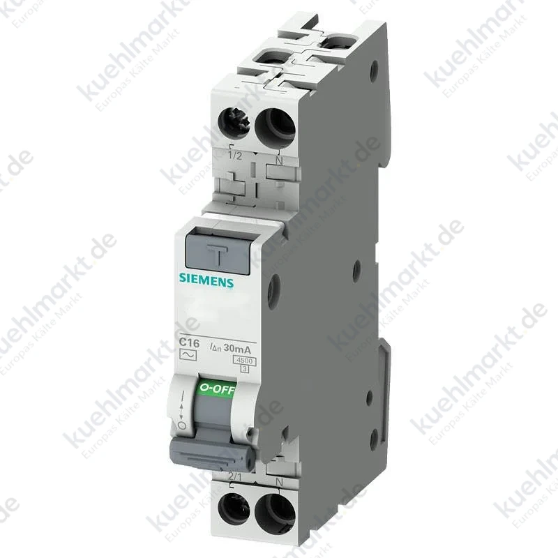 Siemens FI/LS-Schalter 16A 1P+N 4,5kA 30mA C AC 1M 5SV13131KK16