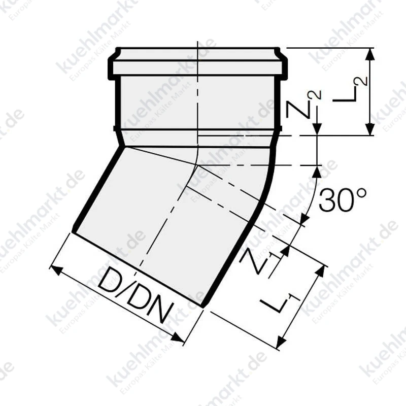 Valsir Abflussrohr Bogen PP Polypropylen 30° D160mm VS0504075