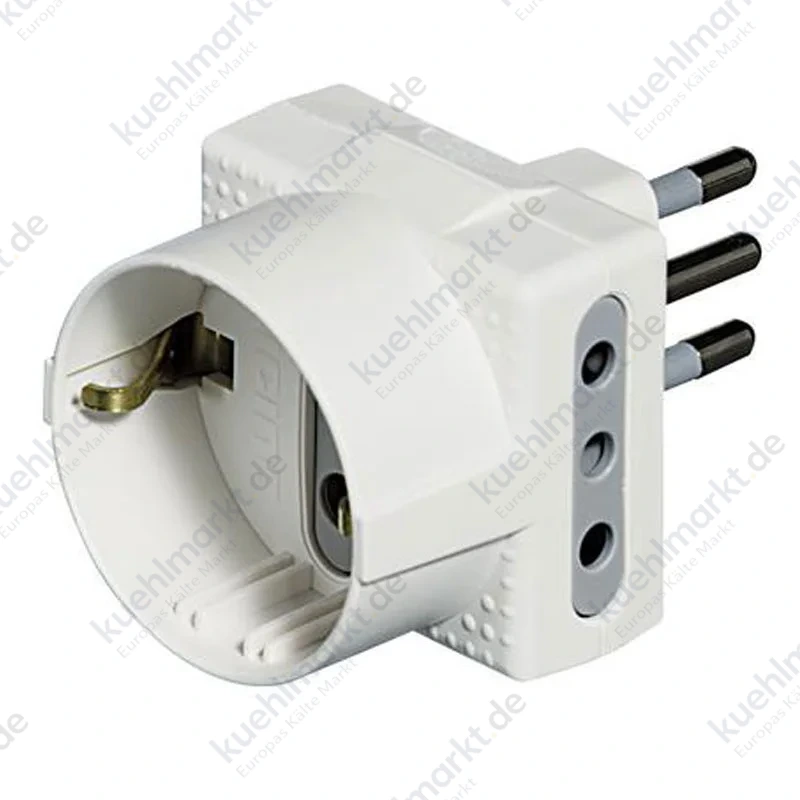 Bticino Dreifach-Adapter 3 deutsche Steckdosen 2 Steckdosen 10A Stecker 10A weiß S3610DE