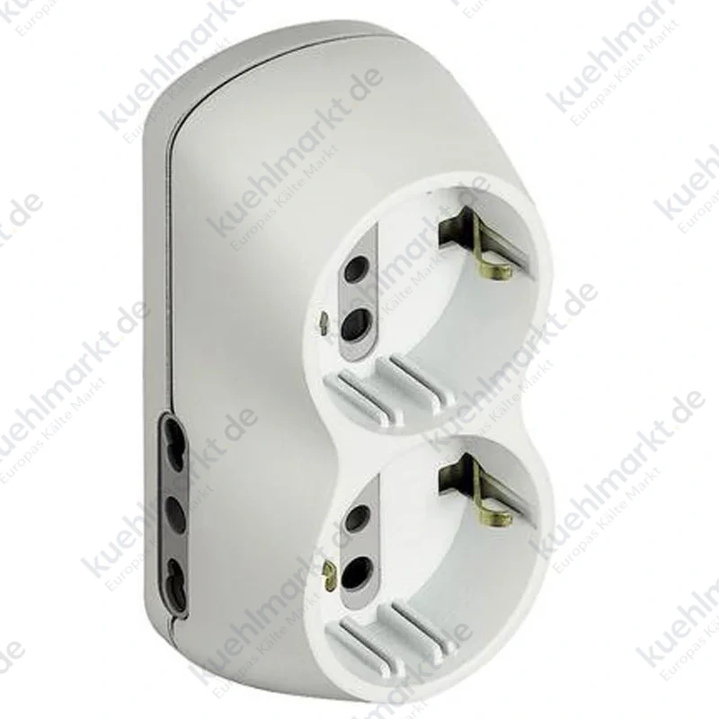 B4-Adapter 2 Doppelsteckdosen 2 deutsche Steckdosen und 16A-Stecker weiß S3614D