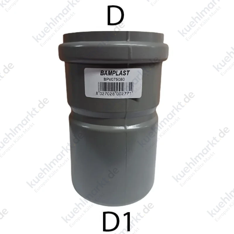 Bampi PVC-Anschluss mit Dichtung Durchmesser I 75/ A 80 mm BPV075080