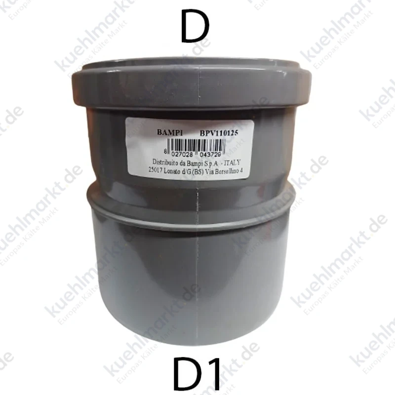 Bampi PVC-Anschluss mit Dichtung Durchmesser I 110/ A 125 mm BPV110125