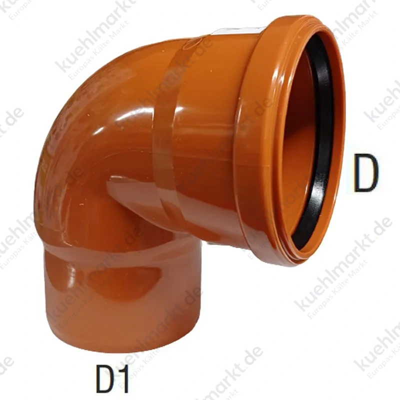 Bampi PVC-Bogen 87,5 Grad mit Dichtung Durchmesser 110/100 mm BPV111087