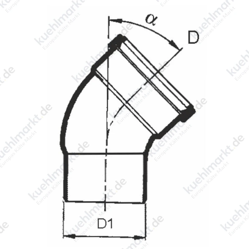 Bampi PVC-Bogen 87,5 Grad mit Dichtung Durchmesser 110/100 mm BPV111087