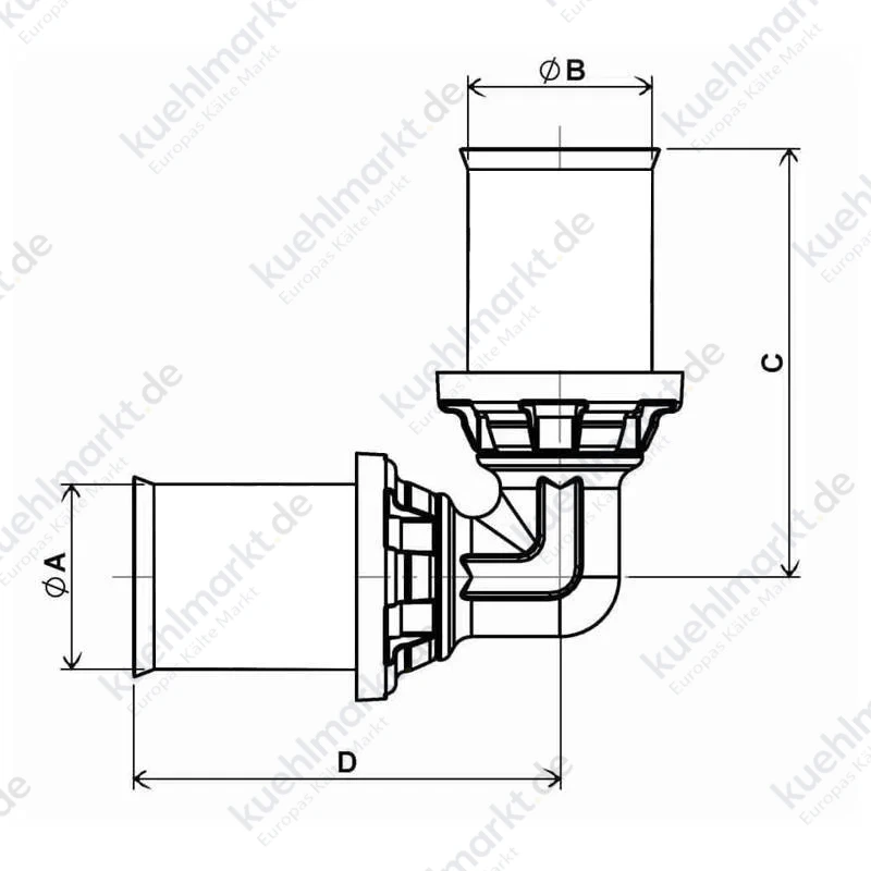 Ape Winkelverschraubung Durchmesser 32x32 mm Messing ARL3200440