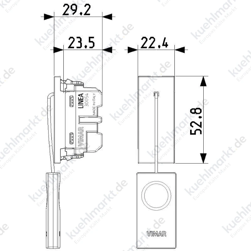 Vimar Linea Zugtaster 10A NO/NC hanffarbig 30054.C