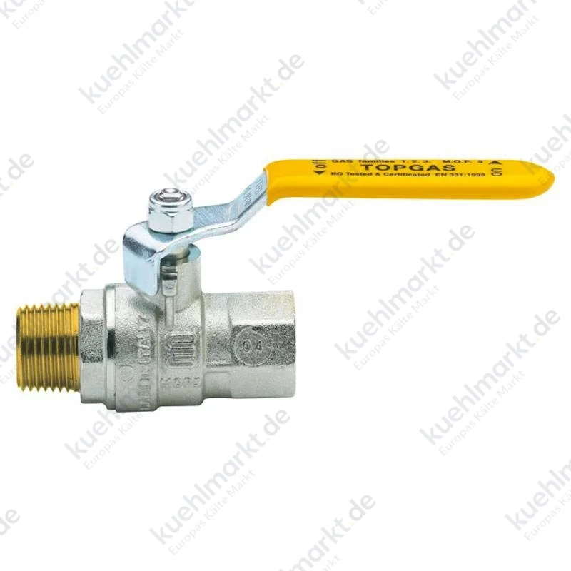 Enolgas Top Gas Gas-Kugelventil mit Stahlhebel A/I 1/2 S1222N34