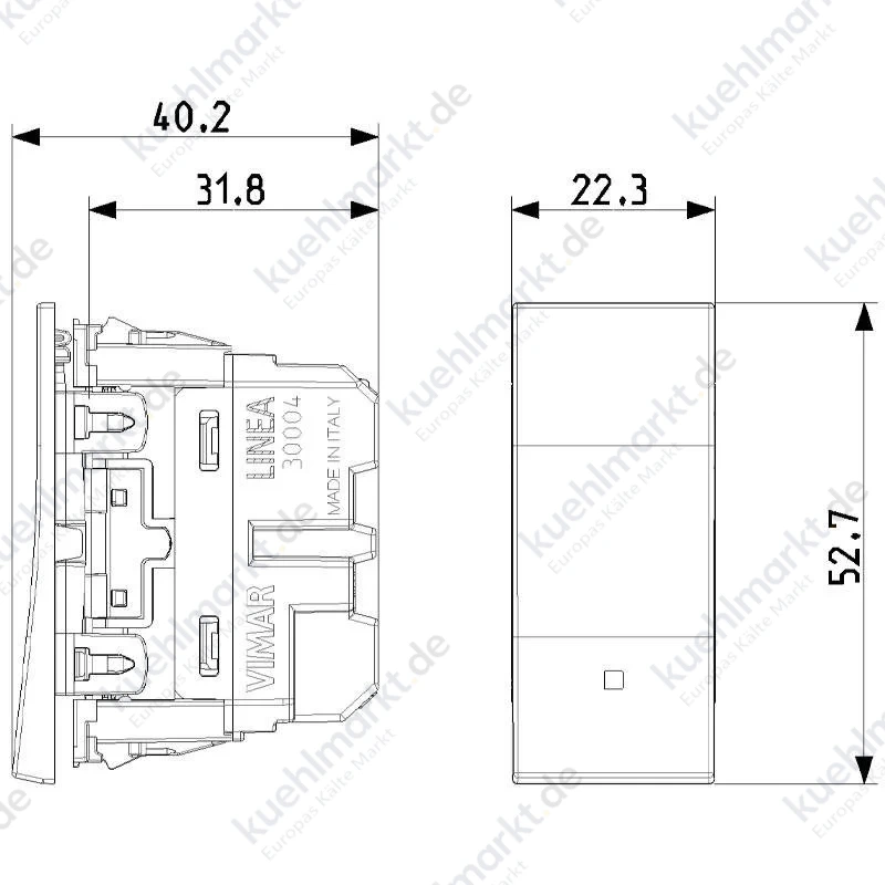Vimar Linea Ausgerichteter Wechselschalter Beleuchtet 1P 10A Weiß 30004.B