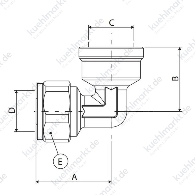 Ape Winkelverschraubung I 3/4 x 20 mm Messing 3752F342020