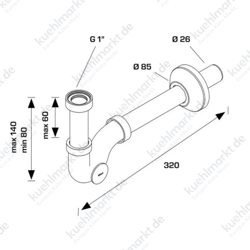 Bonomini Siphon für Waschbecken und Bidet 1 Zoll 0360BR25K7
