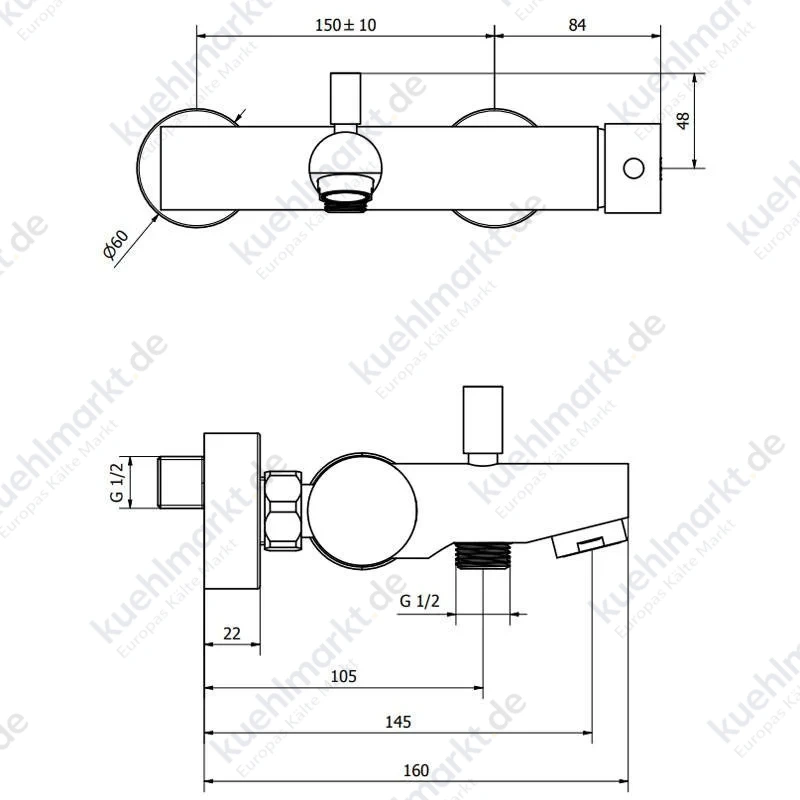 Teorema Jabil 35 Badewannenarmatur mit Handbrause verchromt 73152110301