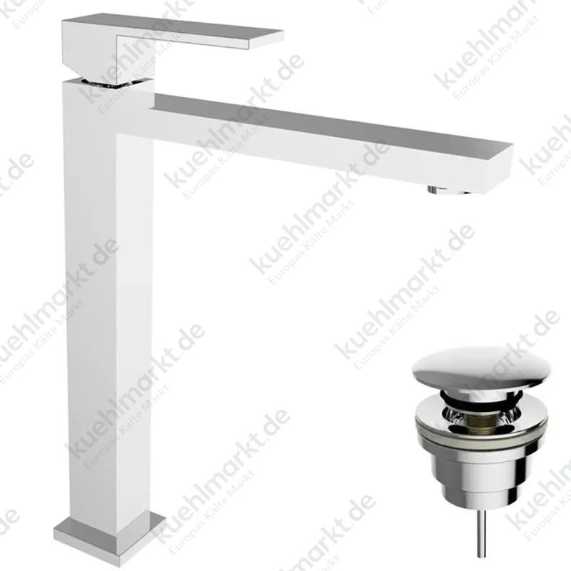 Teorema Pillar hohe Waschtischarmatur mit Ablaufgarnitur und Schläuchen 8G37011-001