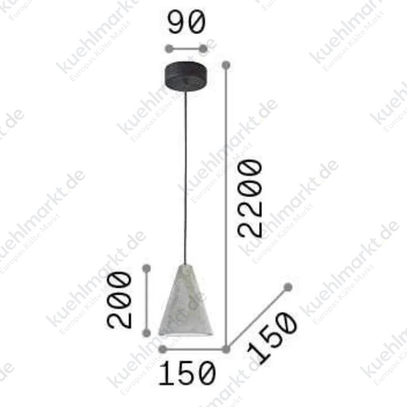 Ideal Lux Hängeleuchte OIL E27 D 150 Zement 110424