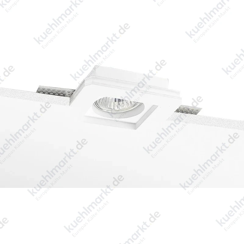 Nobile viereckiger Einbaustrahler aus Gips IP20 Weiß 9108