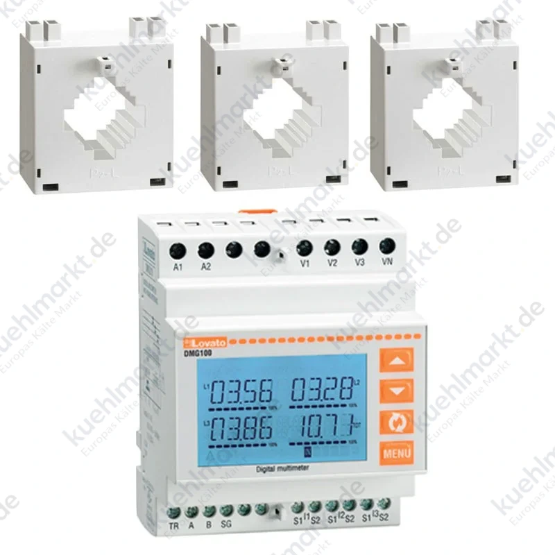 Lovato DMG100 Multimeter Kit + 3 Transformatoren 150/5A DMGKIT100150