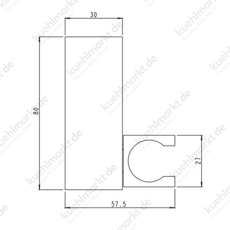 Ares quadratischer Duschhalter mit Rosette aus verchromtem Messing