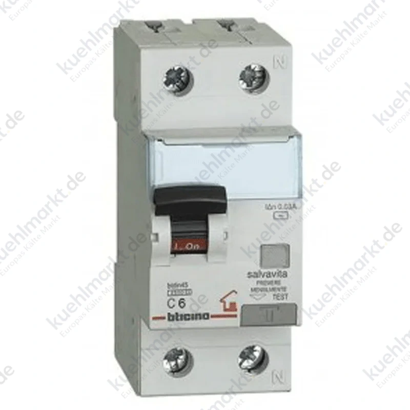 Bticino Fehlerstrom und Leitungsschutzschalter 6A 4,5K GC8813AC6