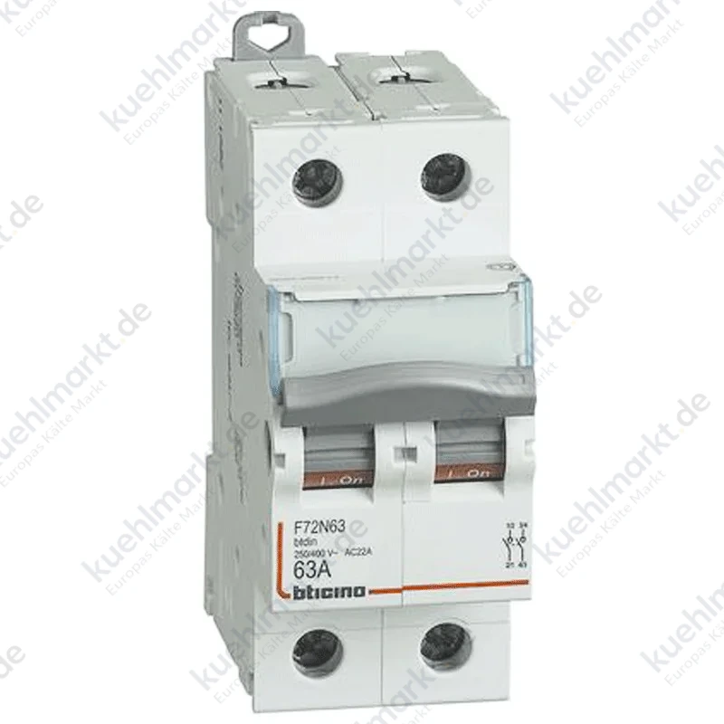 Bticino 2P 63A 2-Module-Lasttrennschalter F72N63