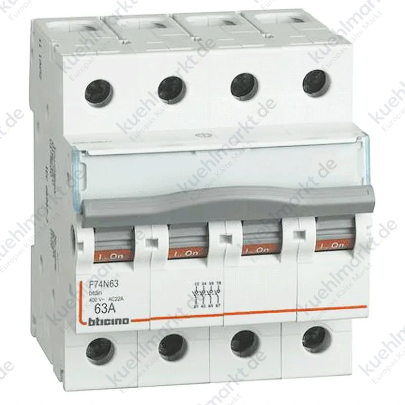 Bticino-Trennschalter 4P 63A 4 Module F74N63