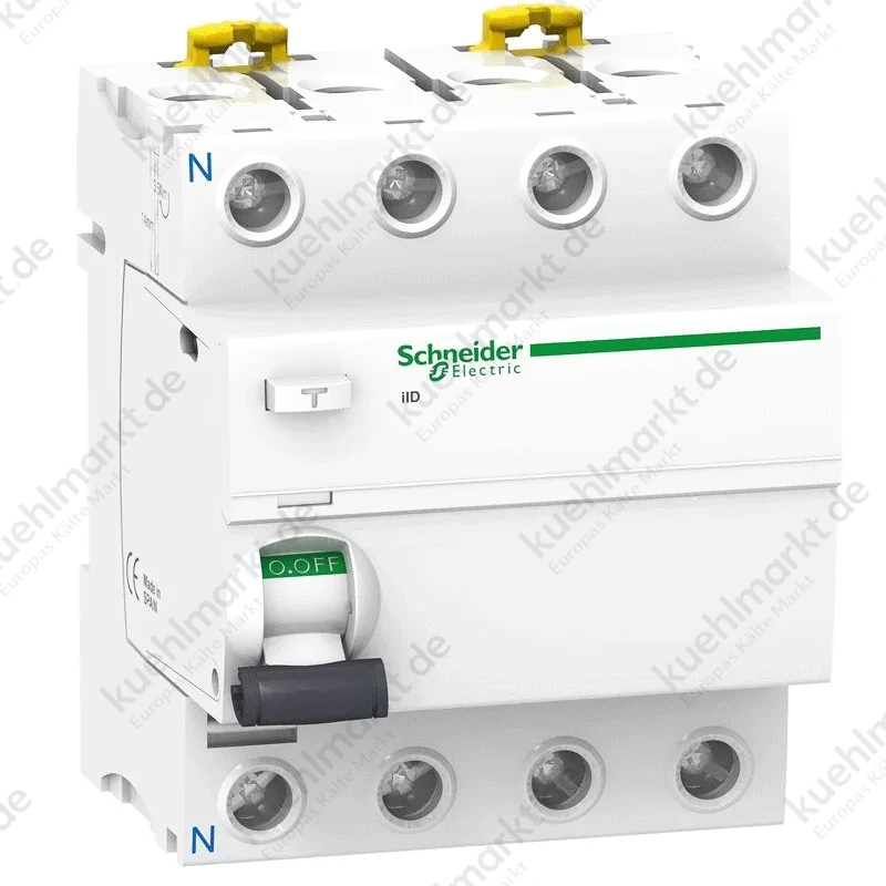 Schneider Fehlerstrom-Schutzschalter 4P 40A 500MA AC 4 Module A9R16440