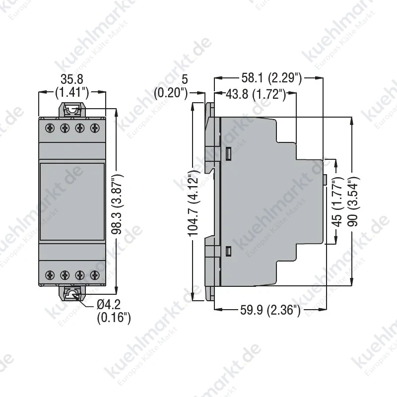 Lovato einphasig Stromrelais 5/16A 24-240V 2 Module PMA20240