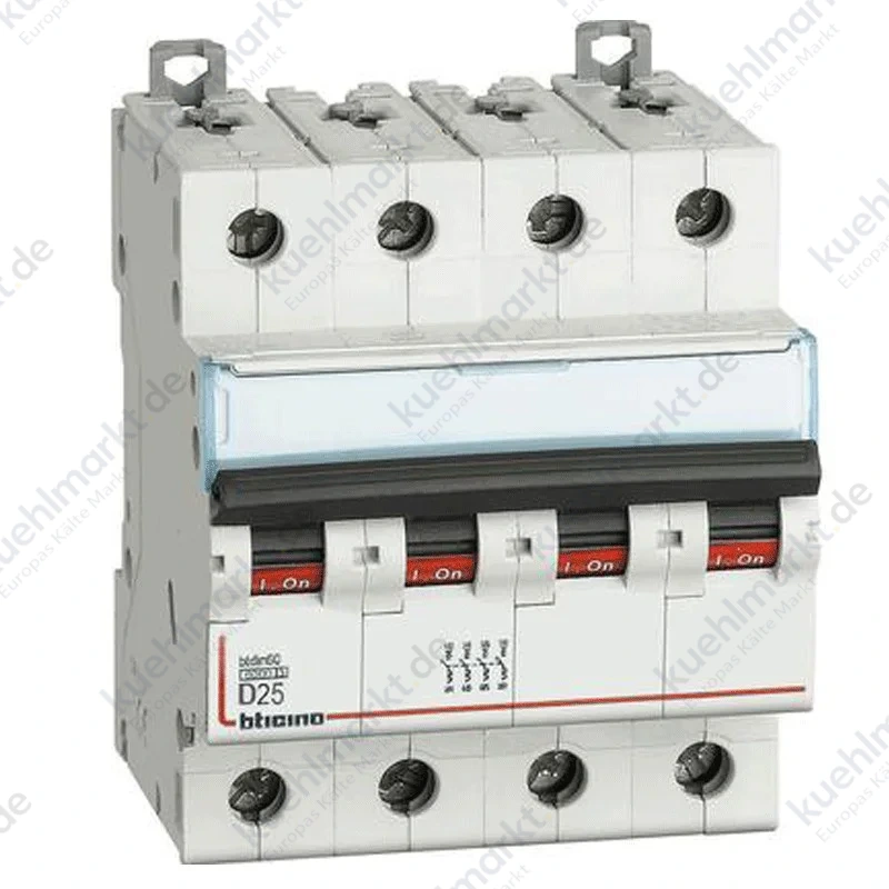 Bticino LS-Schalter 4-polig D 25A 6kA 4 Module FN84D25