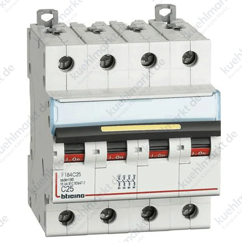 Bticino-leistungsschalter 4-POLIG C 25A 16kA 4 module FT84C25