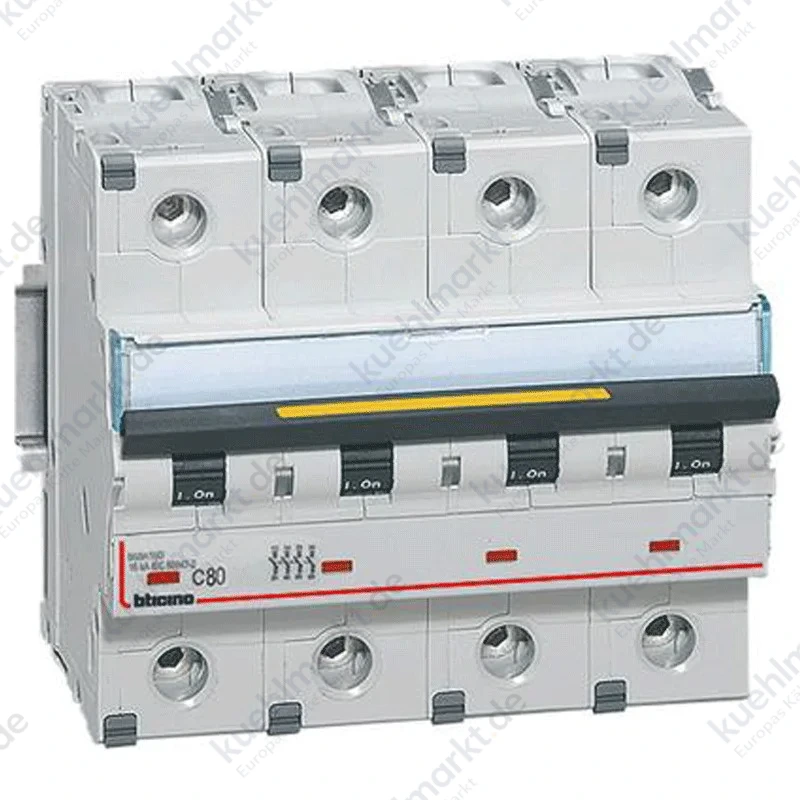 Bticino LS-Schalter 4P C 80A 16kA 6 Module FT84C80