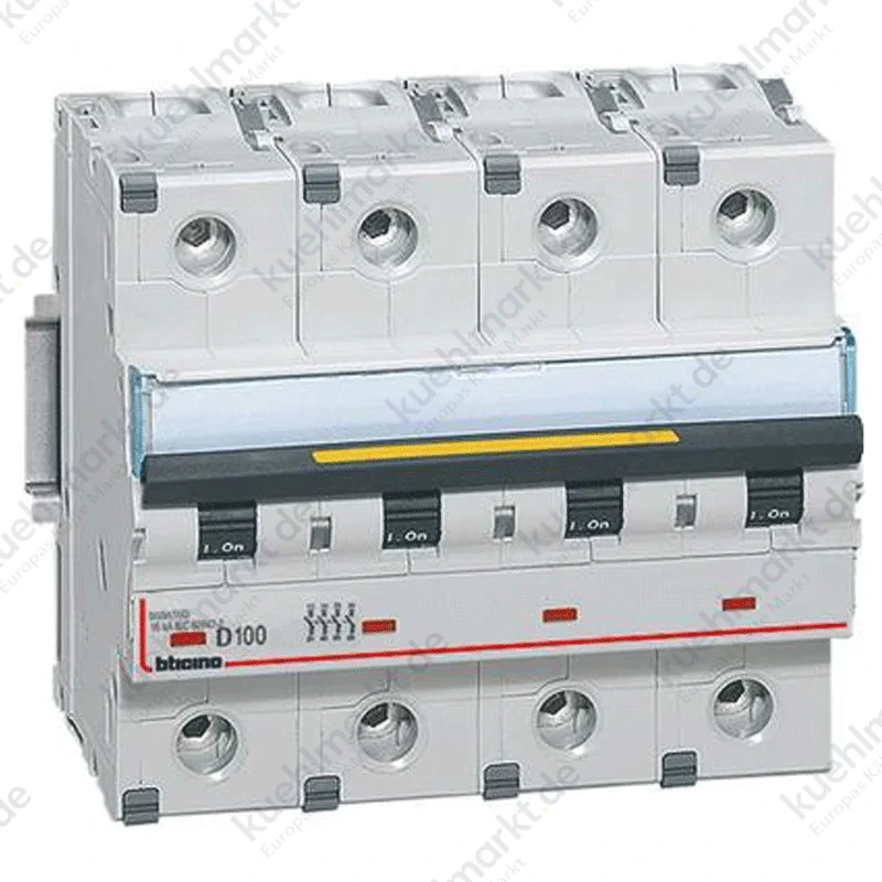 Bticino LS-Schalter 4-polig D 100A 16kA 6 Module FT84D100