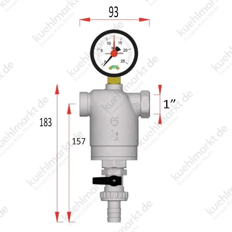 Far Wasserfilter für Sanitärinstallationen 3947 1" I/I verchromt 3947 1