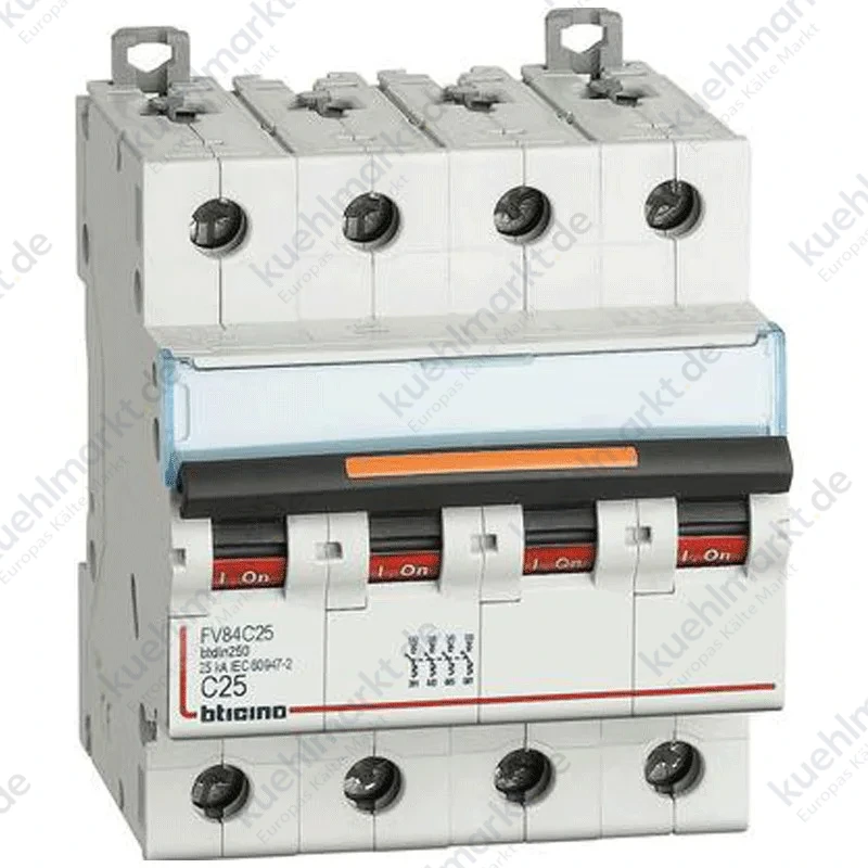 Bticino LS-Schalter 4-polig C 25A 25kA 4 Module FV84C25